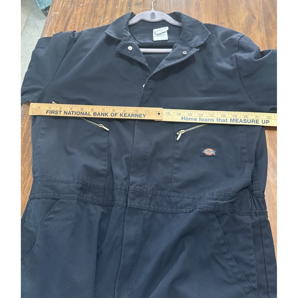 Dickies Black Cotton Blend Mechanic Work Coveralls Jumpsuit Men's Large Brass - Picture 10 of 11